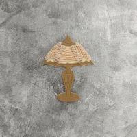 Лампа с абажуром с элементами макраме от "Такие узелки", цвет лесной орех+бежевый