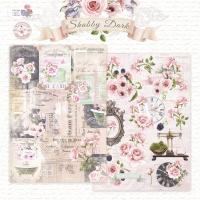 Лист двусторонней бумаги DB0014-03 из коллекции "Shabby Dark", A4, пл. 190 г/м, от DreamLight Studio