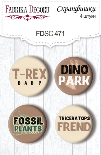 Скрапфишки набор 4шт Dinosauria EN #471, от Fabrika Decoru