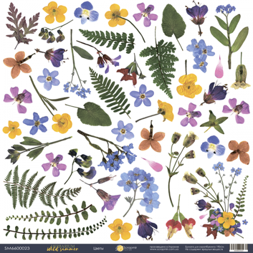 Лист односторонней бумаги 30x30 от Scrapmir Декор из коллекции Herbarium Wild summer