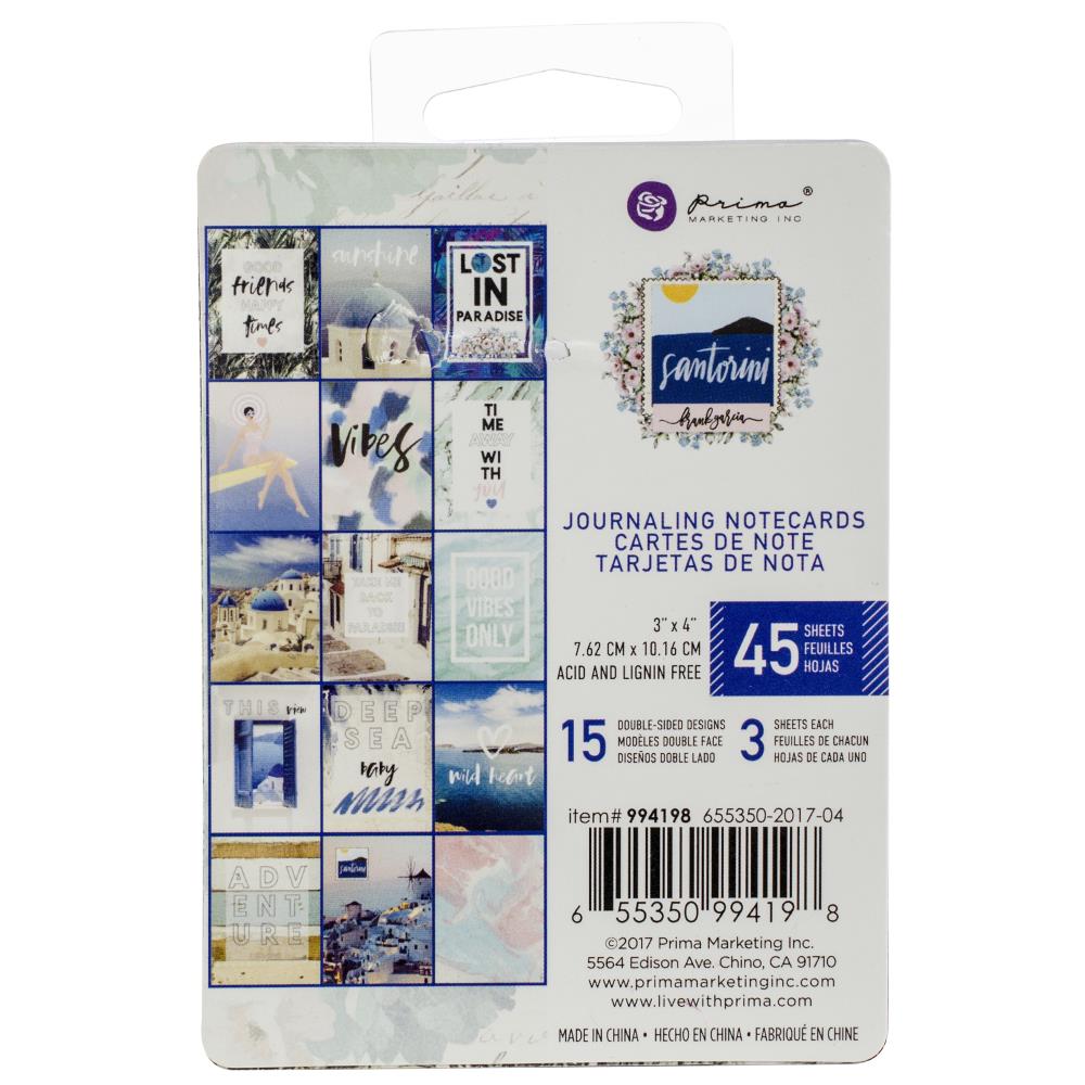Набор карточек Santorini Journaling Cards 45 шт от Prima Marketing