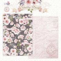 Лист двусторонней бумаги DB0014-05 из коллекции "Shabby Dark", A4, пл. 190 г/м, от DreamLight Studio