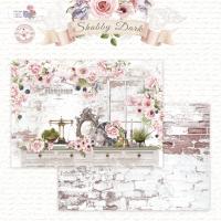 Лист двусторонней бумаги DB0014-06 из коллекции "Shabby Dark", A4, пл. 190 г/м, от DreamLight Studio