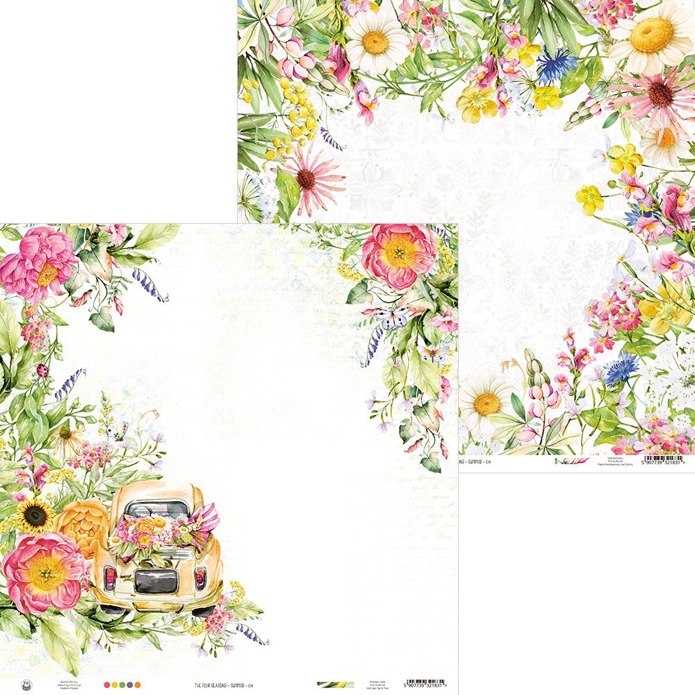 Лист двусторонней бумаги The Four Seasons - Summer 04, от P13, 30х30 см, 240 гр/кв.м