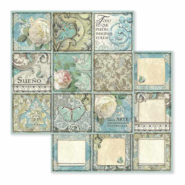 Лист двусторонней бумаги к коллекции Azulejo, 30,5х30,5 см, от Stamperia, SBB605