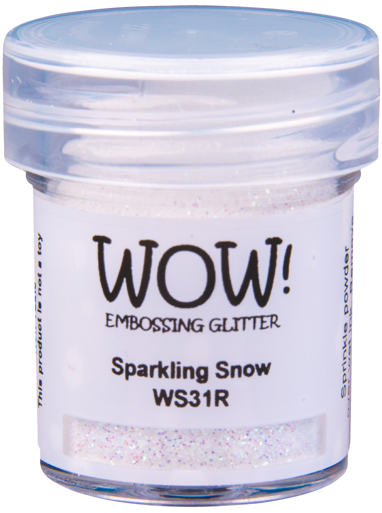 Пудра для эмбоссинга с глиттером " Embossing Glitters Sparkling Snow - Regular" от WOW!, сверкающий снег, размер обычный