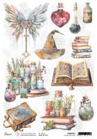 Рисовая бумага Potions and books к коллекции Wizard Academy от Ciao Bella, А4