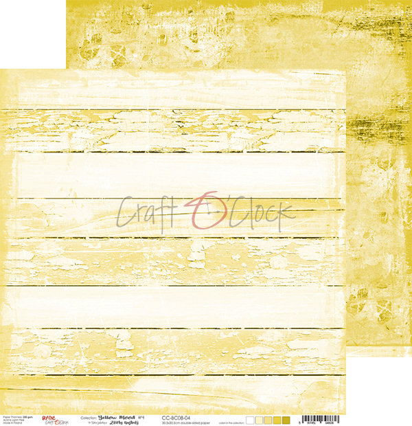 Лист двухсторонней бумаги YELLOW MOOD - 04, 30,5x30,5cm, 250 гр./кв.м., от Craft O'Clock