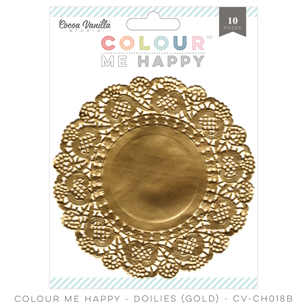 Бумажные вырубные салфеточки Color me happy Золотые