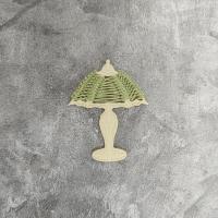 Лампа с абажуром с элементами макраме от "Такие узелки", цвет слоновая кость+оливковый