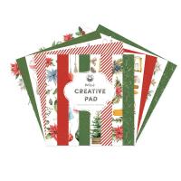 1/3 Набора фонов и листов для вырезания Cosy Winter - Red and Green Creative Pad от P13, 30х30, 4 листа, 240 г/м