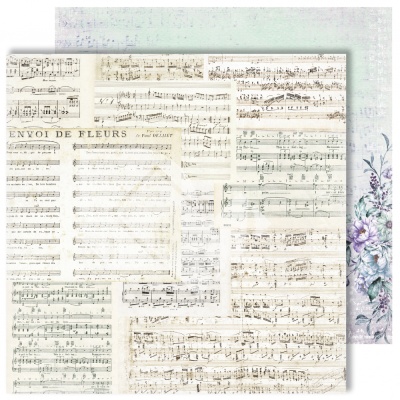 Лист двусторонней бумаги "Music" из коллекции "Flowers Symphony", 30,5х30,5 см, пл. 250 г/м от DreamLight Studio
