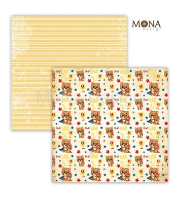 Набор двусторонней бумаги от Mona Design Папа и дочка 12 листов, 305х305мм, плотность 190 гр/м2
