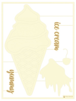 Тонкий чипборд Deco Base Ice Cream, 15х20 см, от P13