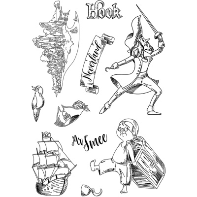 Набор штампов «Hook And Mr Smee» к коллекции "Neverland" от Ciao Bella