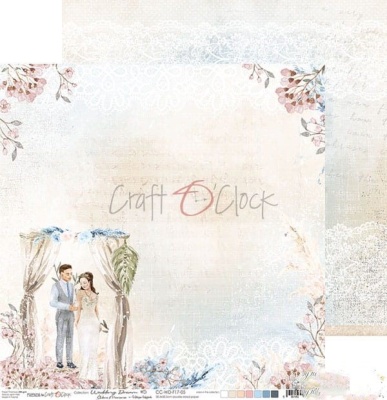 Лист двусторонней бумаги Wedding Dream - 05, 30,5x30,5cm, 250 гр/кв.м, от Craft O'Clock