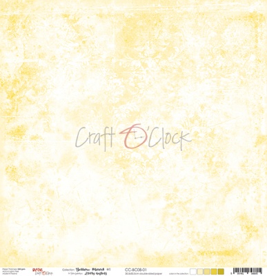 Лист двухсторонней бумаги YELLOW MOOD - 01, 30,5x30,5cm, 250 гр./кв.м., от Craft O'Clock