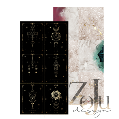 Набор карточек для вырезания Eclipse-ZMK, 4 листа 15,5х30,5 см, 190 г/м от ZoJu Design