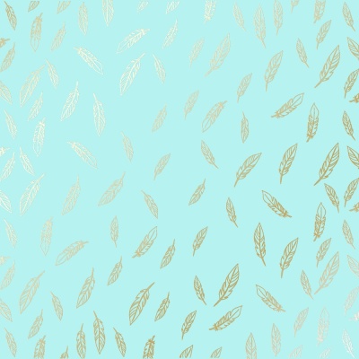 Лист односторонней бумаги с фольгированием Golden Feather Turquoise от Фабрика Декору, 30,5 х 30,5 см