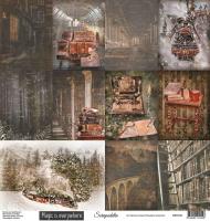 Лист двусторонней бумаги Лист Карточки коллекция Magical journey, 190 г/м2, 30,5х30,5 см, от Scrapodelie