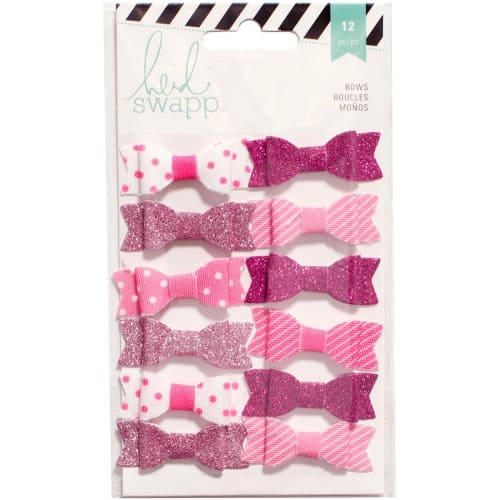 Бантики "Fabric Bows Pink/White" от Heidi Swapp