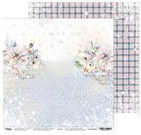 Двусторонний лист бумаги FANTASY коллекция "Снежные объятия-2", размер 30*30см, 190 гр