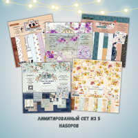 Сет из 5 наборов бумаги для скрапбукинга Summer Studio 30,5*30,5 см за 1000р