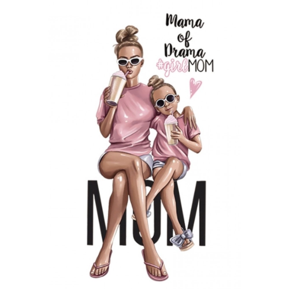 Термокартинка "Mama of drama #girl MOM"