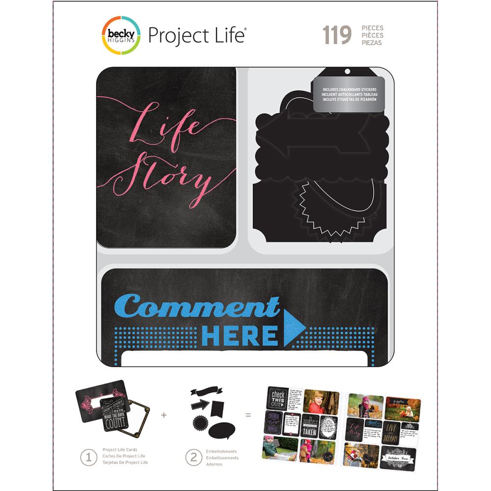 Набор карточек и декора Project Life - Value Kit - Chalk W/Chalkboard Stickers