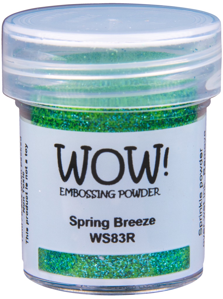 Пудра для эмбоссинга с глиттером "Spring Breeze" от WOW!, зеленый с глиттером, непрозрачная, размер обычный