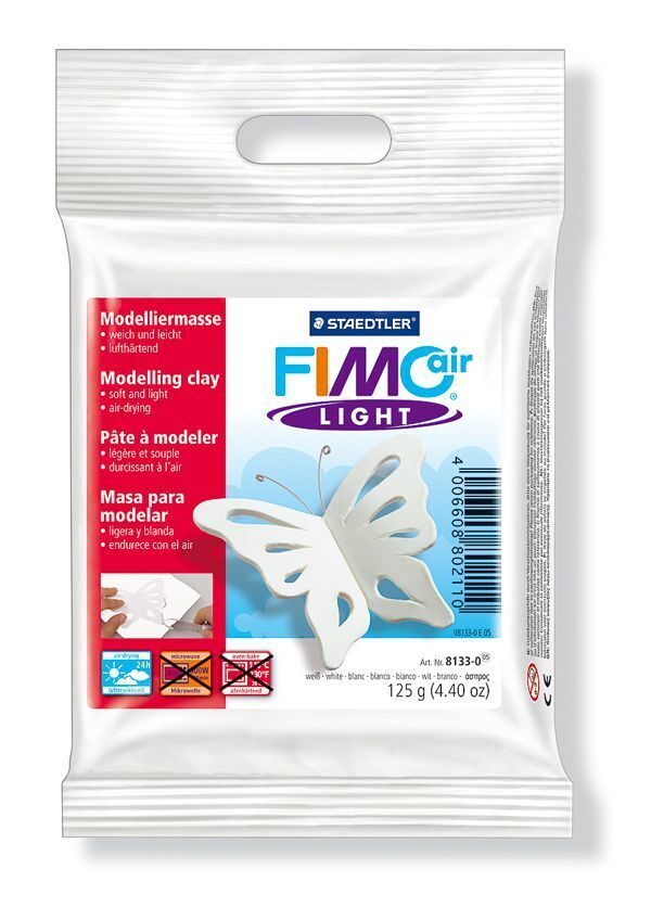 Самозатвердевающая легкая полимерная глина FIMOair light, белый, 125г