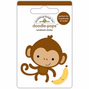 Обьемные 3D наклейки Doodlebug Doodle-Pops 3D Stickers Monkey Mike