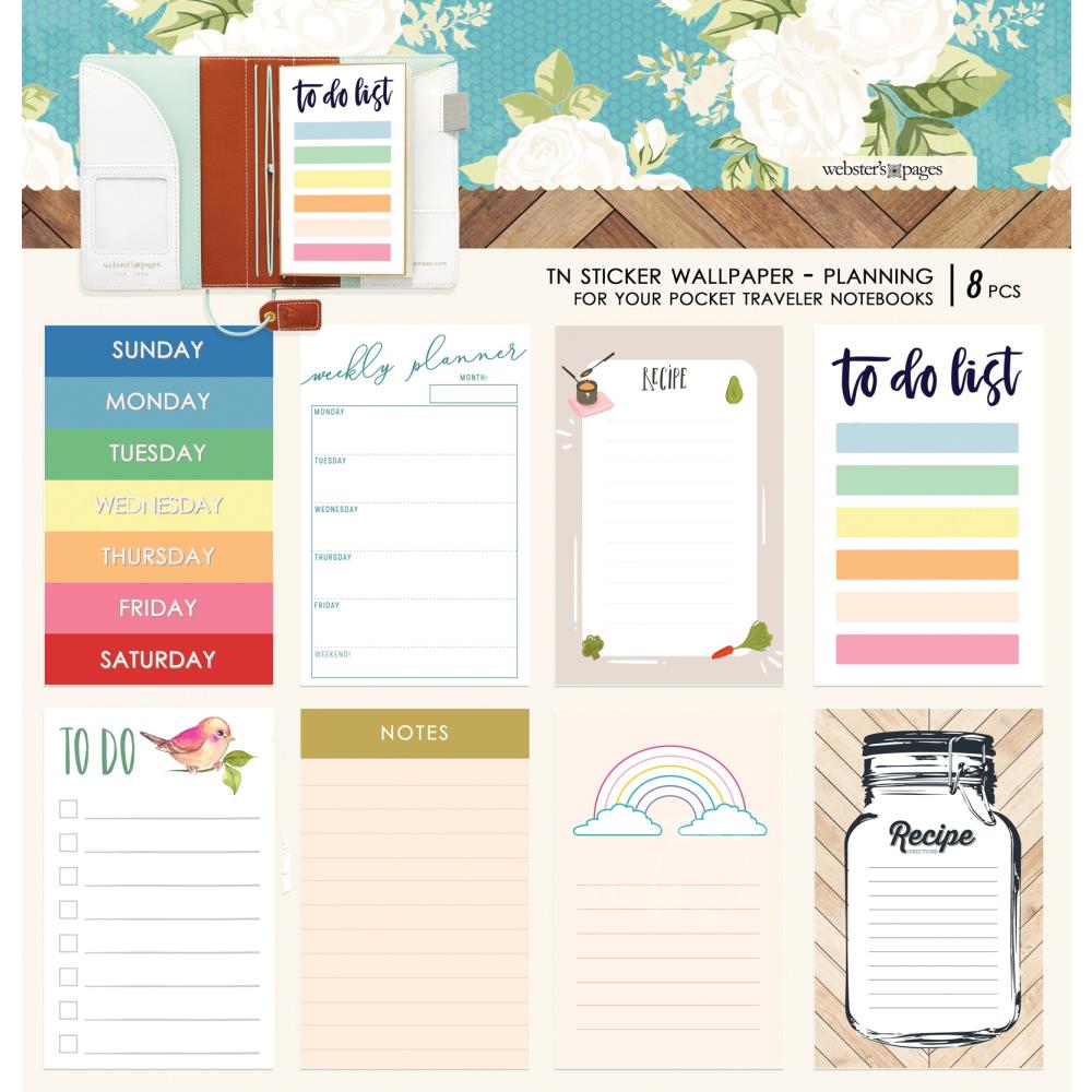 Набор наклеек для тетрадок Мидори Colors Planning - Color Crush Travel Notebook Sticker Wallpaper - Webster's Pages