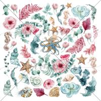 10 шт! Лист для вырезания "Octopus" (Осьминог) 30,5х30,5 см (190 г/м), коллекция "Dreams come true" (Мечты сбываются), от Summer Studio (Саммер Студио)