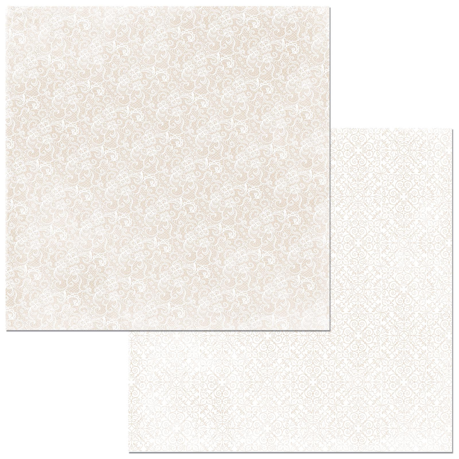 Лист двусторонней бумаги «Lace Sugar» к коллекции «Double Dot» 30,5х30,5 см, от BoBunny