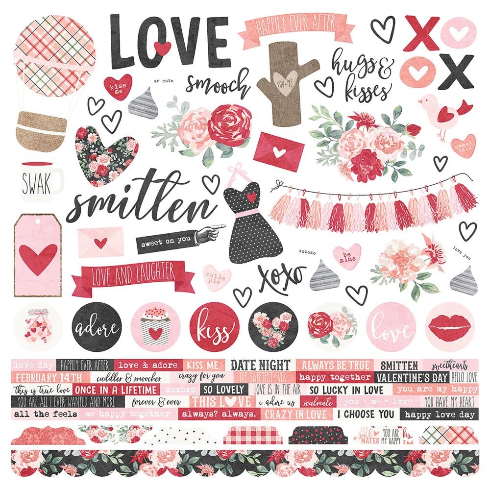 Лист наклеек Cardstock Stickers  View Larger из коллекции Kissing Booth  от  Simple Stories