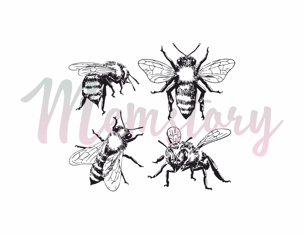 Фотополимерный штамп Пчёлы, от Memstory