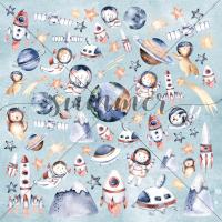 10 шт! Лист для вырезания "To the moon and back" (До луны и обратно) 30,5х30,5 см (190 г/м), SS14102021-6. от Summer Studio (Саммер Студио)