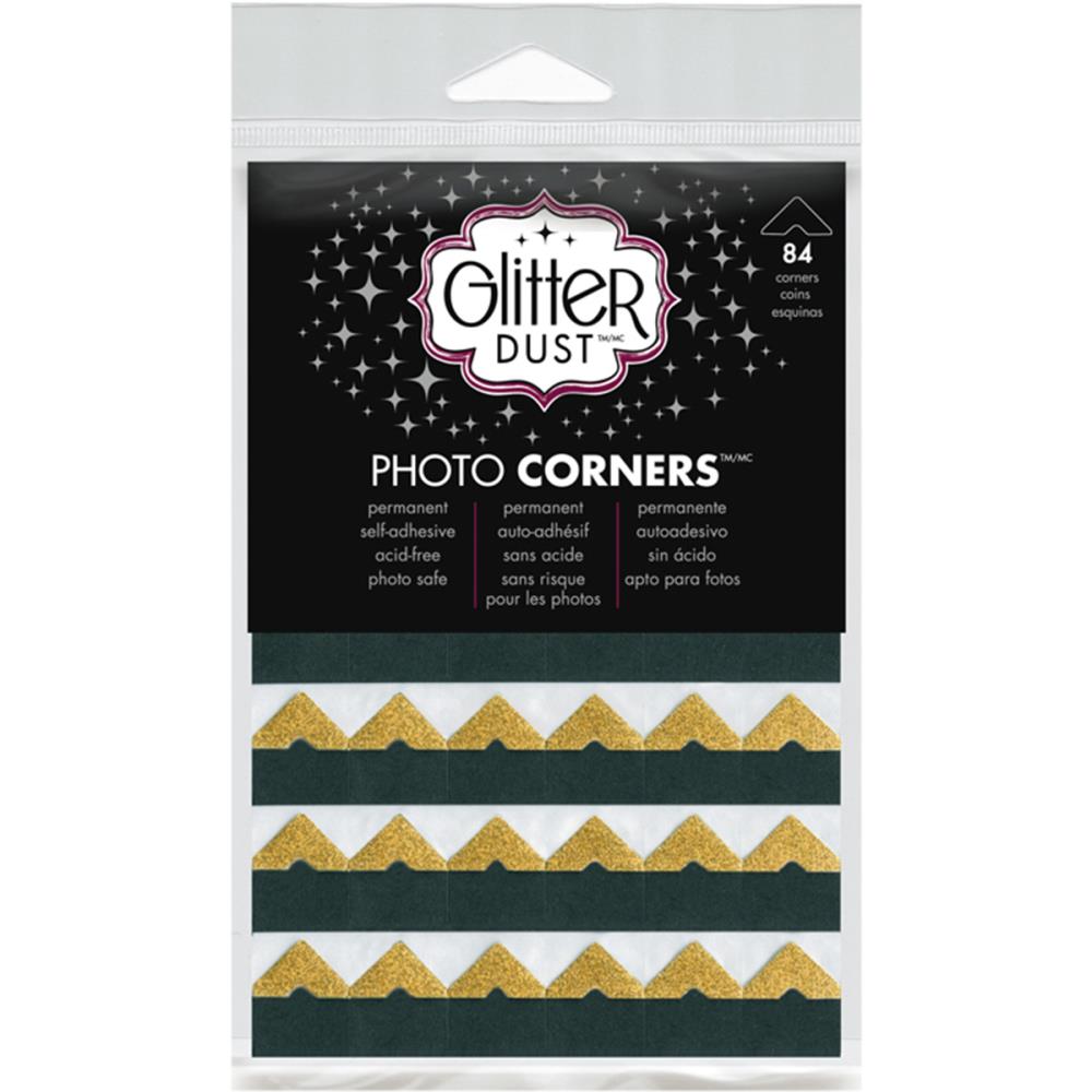 Уголки для фотографий Glitter Dust Photo Corners  - Золото Глиттер (84шт)