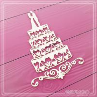 Набор чипборда Свадебный торт 2 элемента, от СкрапМагия