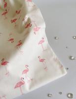 Ткань розовый фламинго на белом, 40х50 см