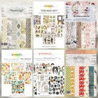 Набор (Cет) №1 из 6 наборов бумаги Саммер Студио (Summer Studio) 20x20 см