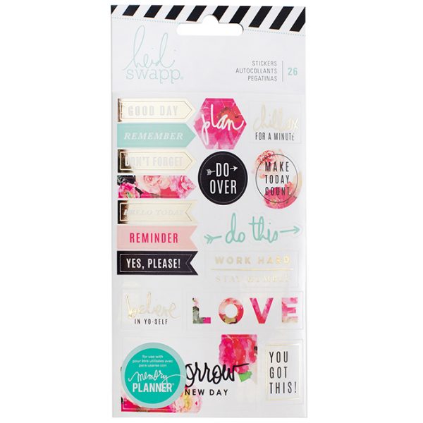 Наклейки с фольгированием Floral Memory Planner Stickers от Heidi Swapp