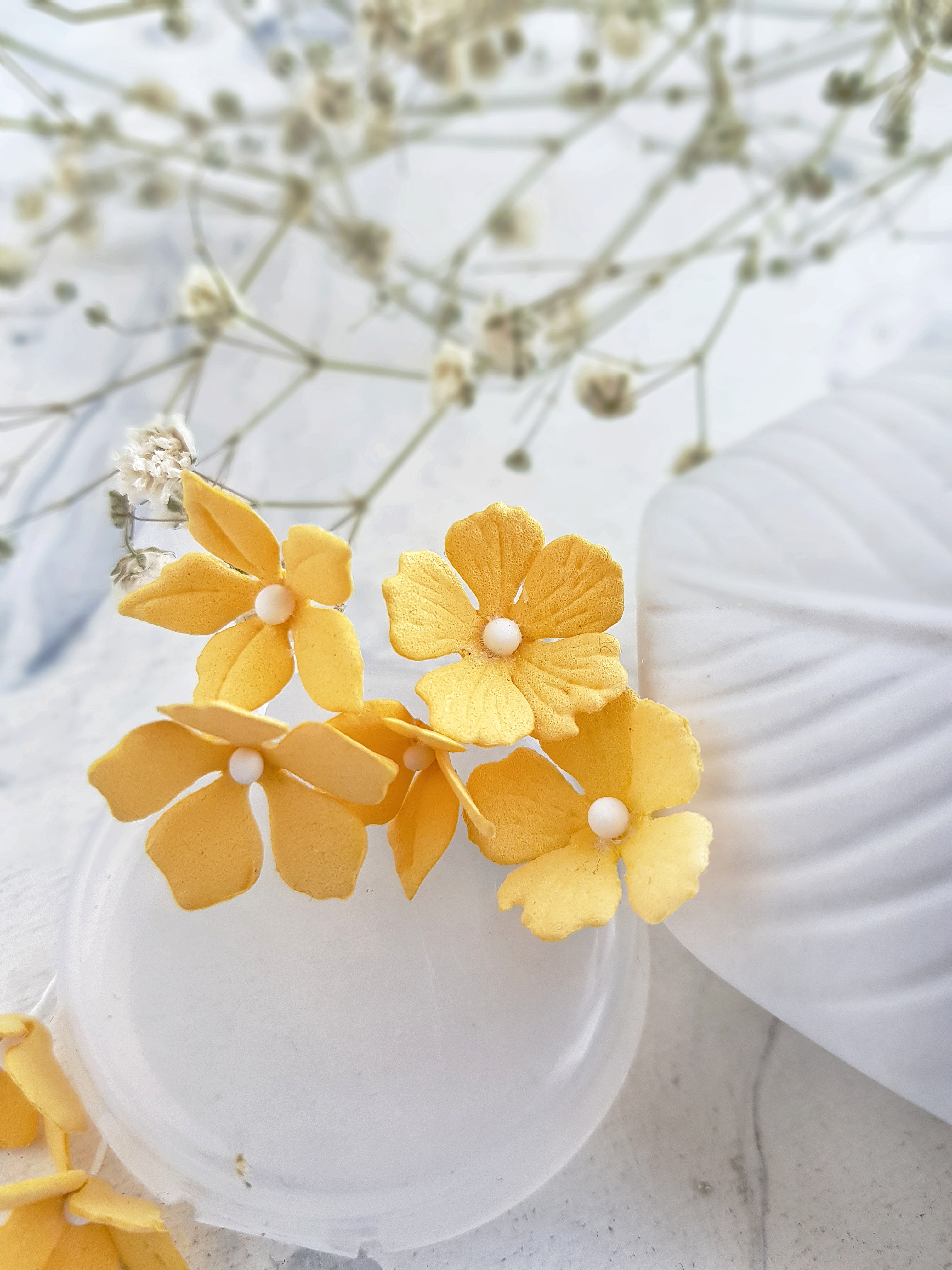 Набор цветов из фоамирана "Малютки" желтый, 10 шт, от Ольги Юхновой