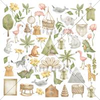 10 шт! Лист для вырезания "The Call of the Jungle" (Зов джунглей) 190гр, 30,5*30,5см, SS15112021-6 от Summer Studio (Саммер Студио)