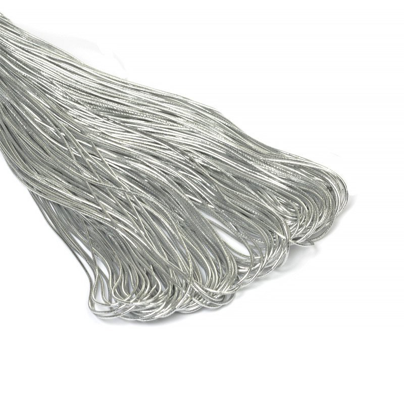 Резинка шляпная (шнур круглый), цвет: серебро, 2 мм (цена указана за 1 м)