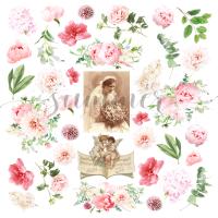 10 шт! Лист для вырезания "Wedding elements" (Свадебные элементы) 30,5х30,5 см (190 г/м), коллекция "Vintage wedding" (Винтажная свадьба), от Summer Studio (Саммер Студио)