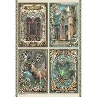 Рисовая бумага CARDS к коллекции MAGIC FOREST А4 от Stamperia, DFSA4751