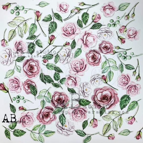 Набор высечек к коллекции "A Beautiful Noise" flowers elements ID-17, 80 шт, от AB studio