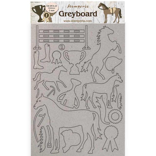 Чипборд из переплетного картона А4 к коллекции Horses от Stamperia, KLSPDA434